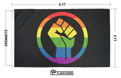 Black Lives Matter Pride Fist Flag
