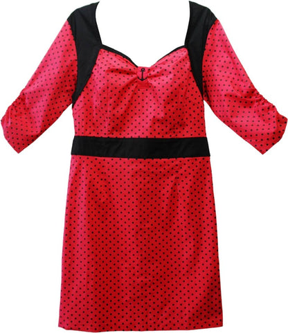 Sourpuss Black Red Polka Dot Vixen Retro Rockabilly Dress