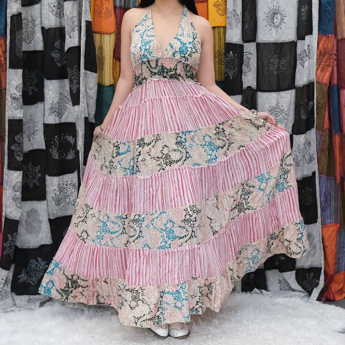 Flowy Tiered Maxi Boho Summer Dress