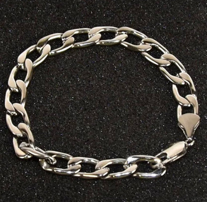 Men's Masc 8.5" Stainless Steel Silver Chain Link Bracelet Jewelry