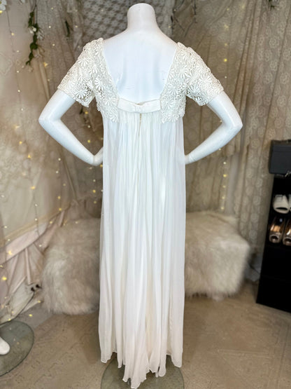 Goldie 70s Embroidered Yoke Maxi Wedding Dress