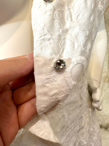 Jerry Gliden 1950s fit and flare white dress