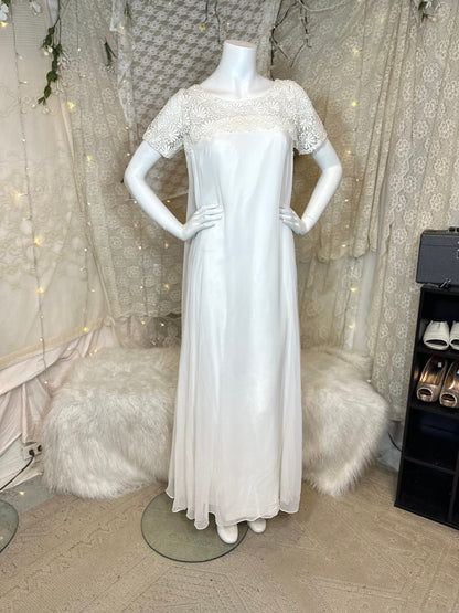 Goldie 70s Embroidered Yoke Maxi Wedding Dress