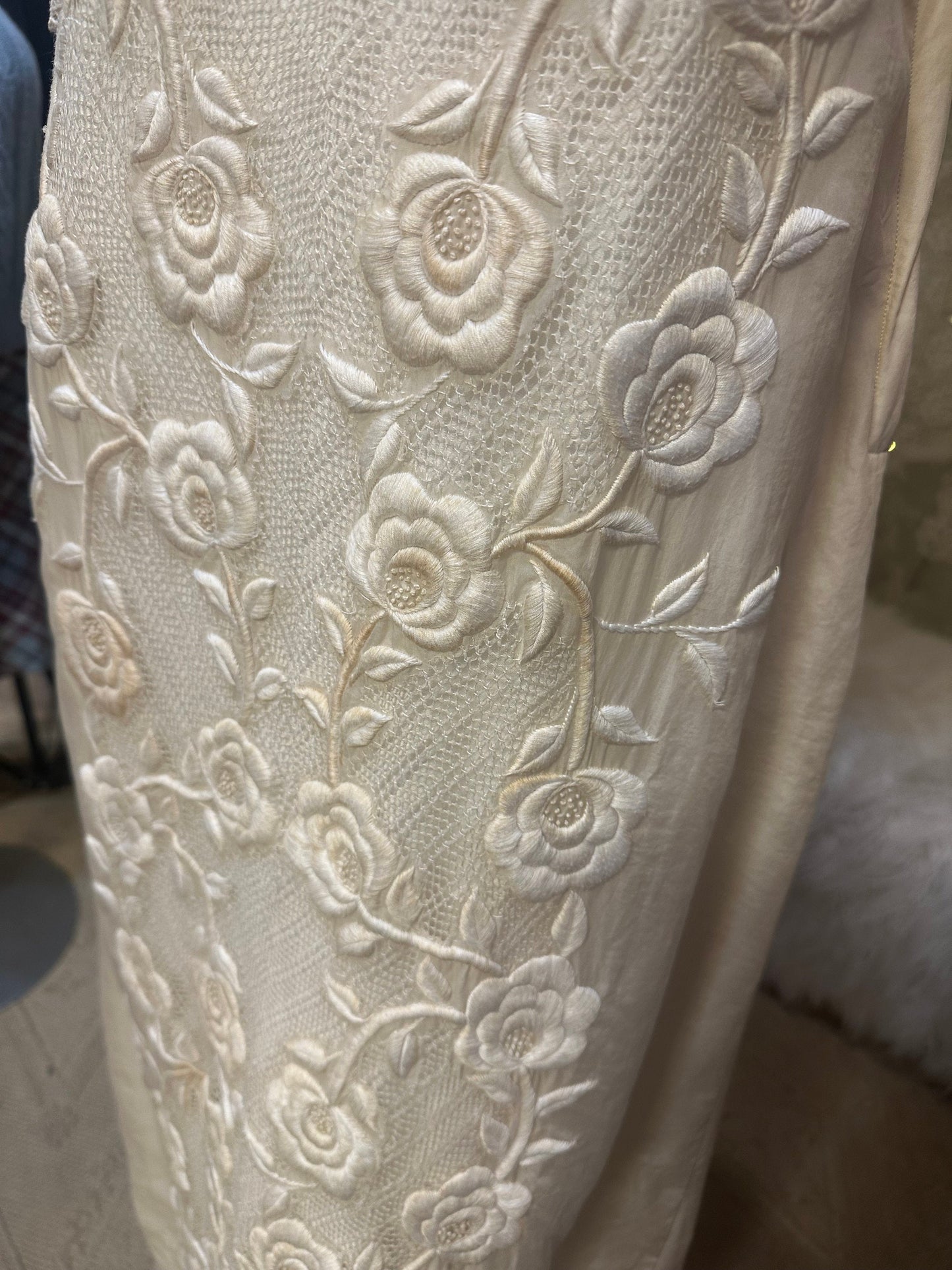 Vintage Crotched Lace Wedding Dress AS IS