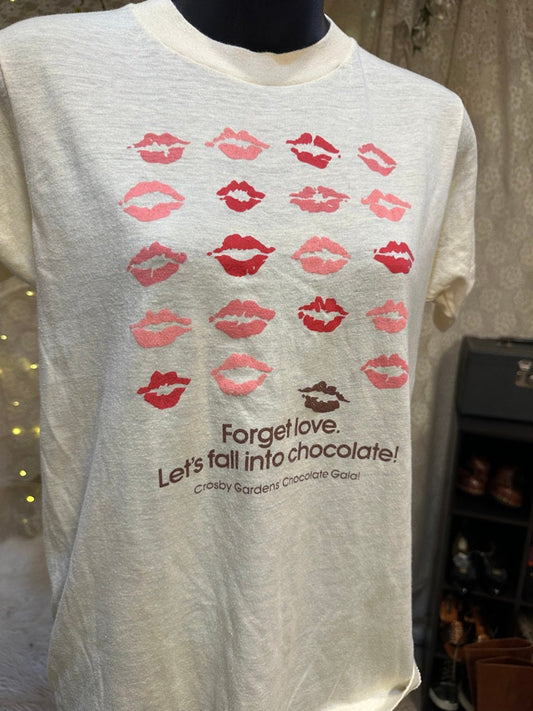 VTG 70s /80's Toledo Crosby Gardens "Forget Love, Let's Fall into Chocolate." Small to medium fit