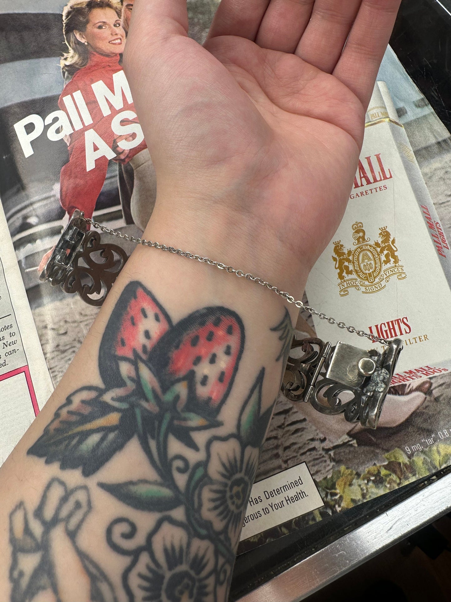 Vintage Mexican Cheo Silver scrollwork bracelet