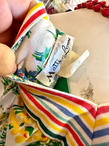 1970’s Matti of Lynne Primary Floral Two-Piece Set