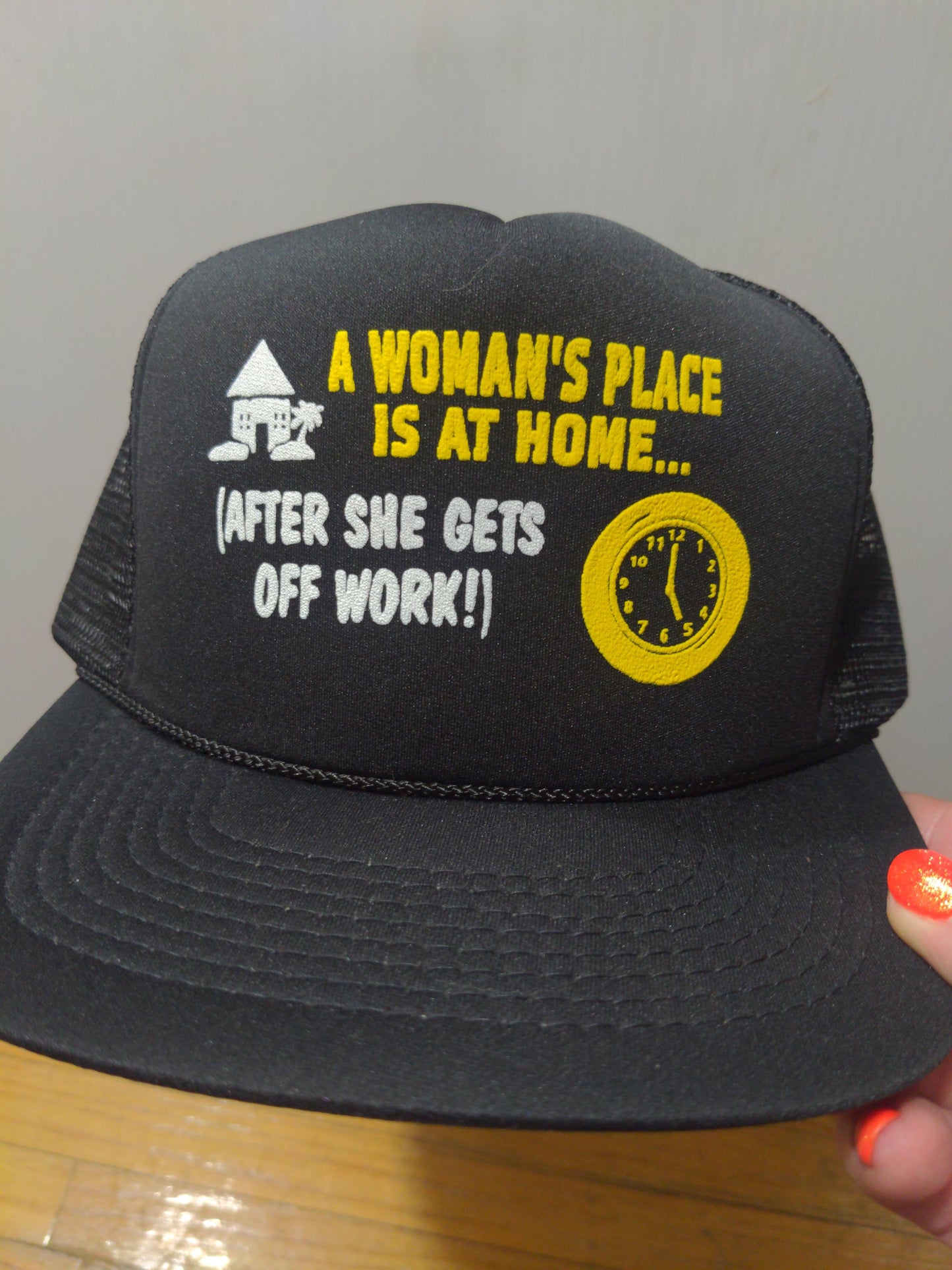 Dad cap vintage trucker hat deadstock novelty A woman's place Women's rights Funny