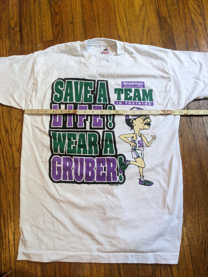 Deadstock 90s Y2k t-shirt Save A Life Wear a Gruber Leukemia t-shirt