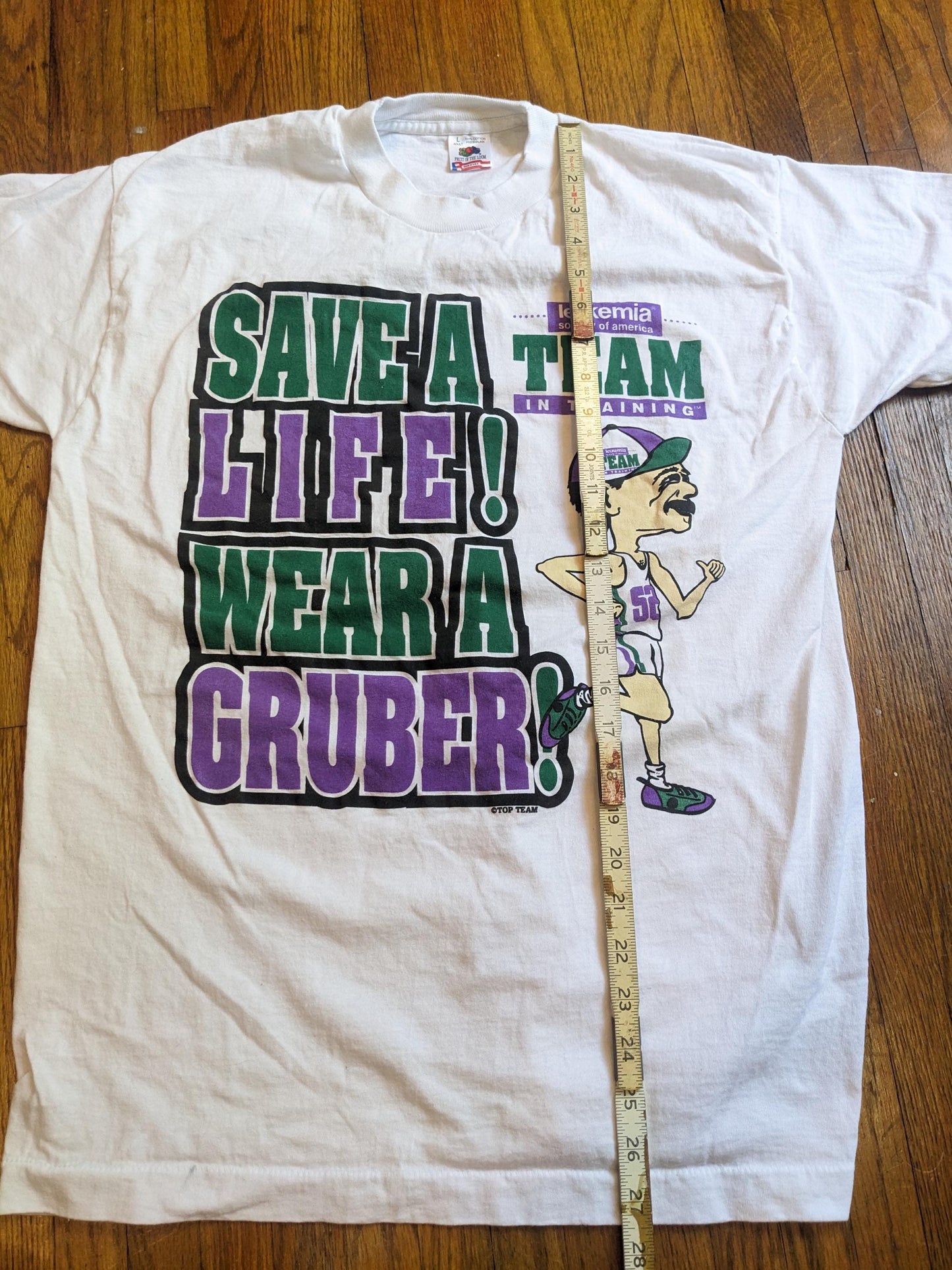 Deadstock 90s Y2k t-shirt Save A Life Wear a Gruber Leukemia t-shirt