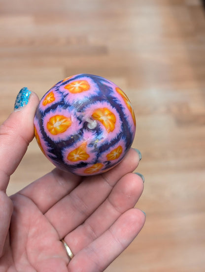 90s deadstock Stained Glass Glowing votive ball candle