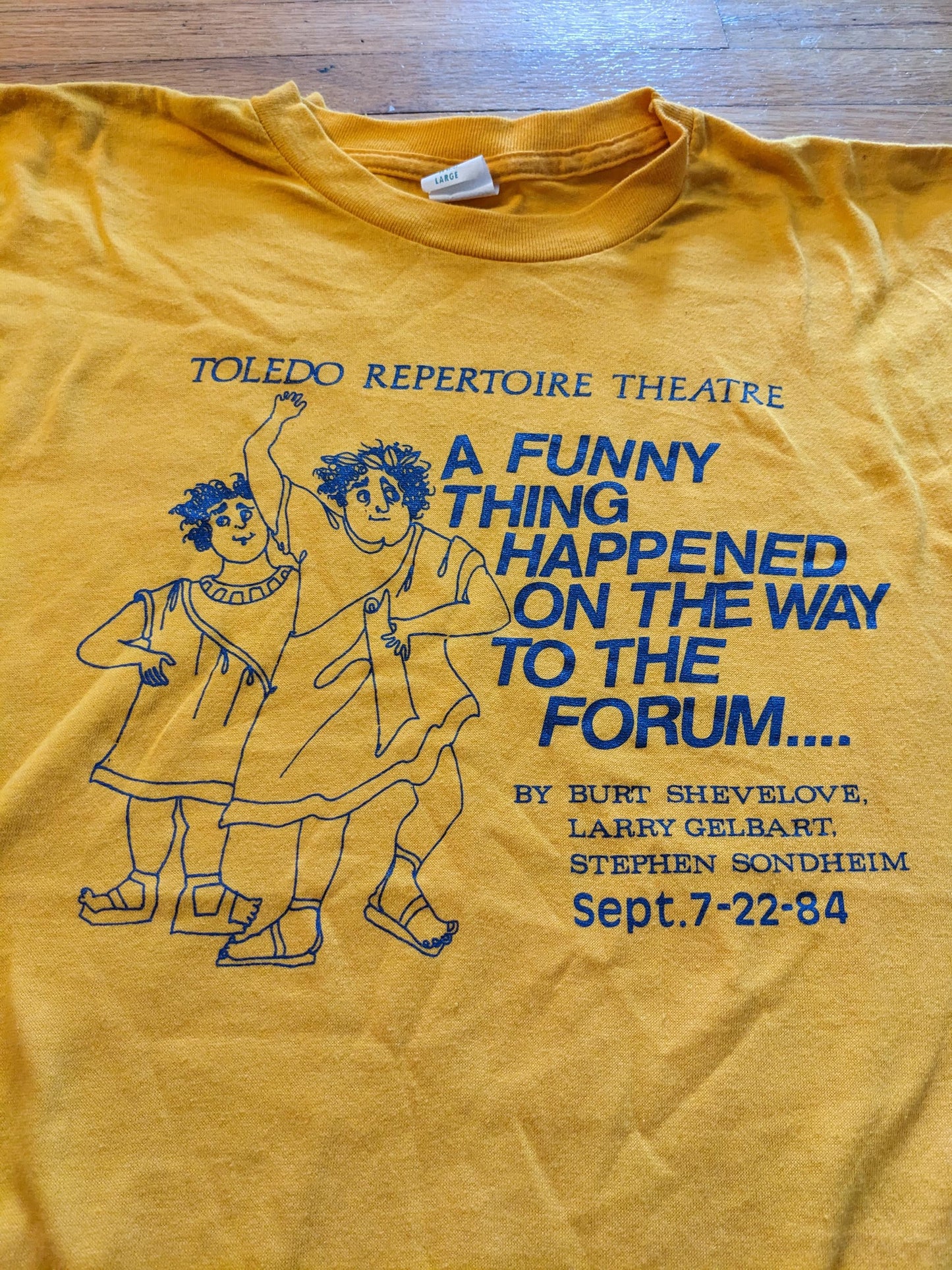 Vintage deadstock Ohio Toledo Rep Theatre A funny thing happened on the way to the forum... Small Shirt 1984