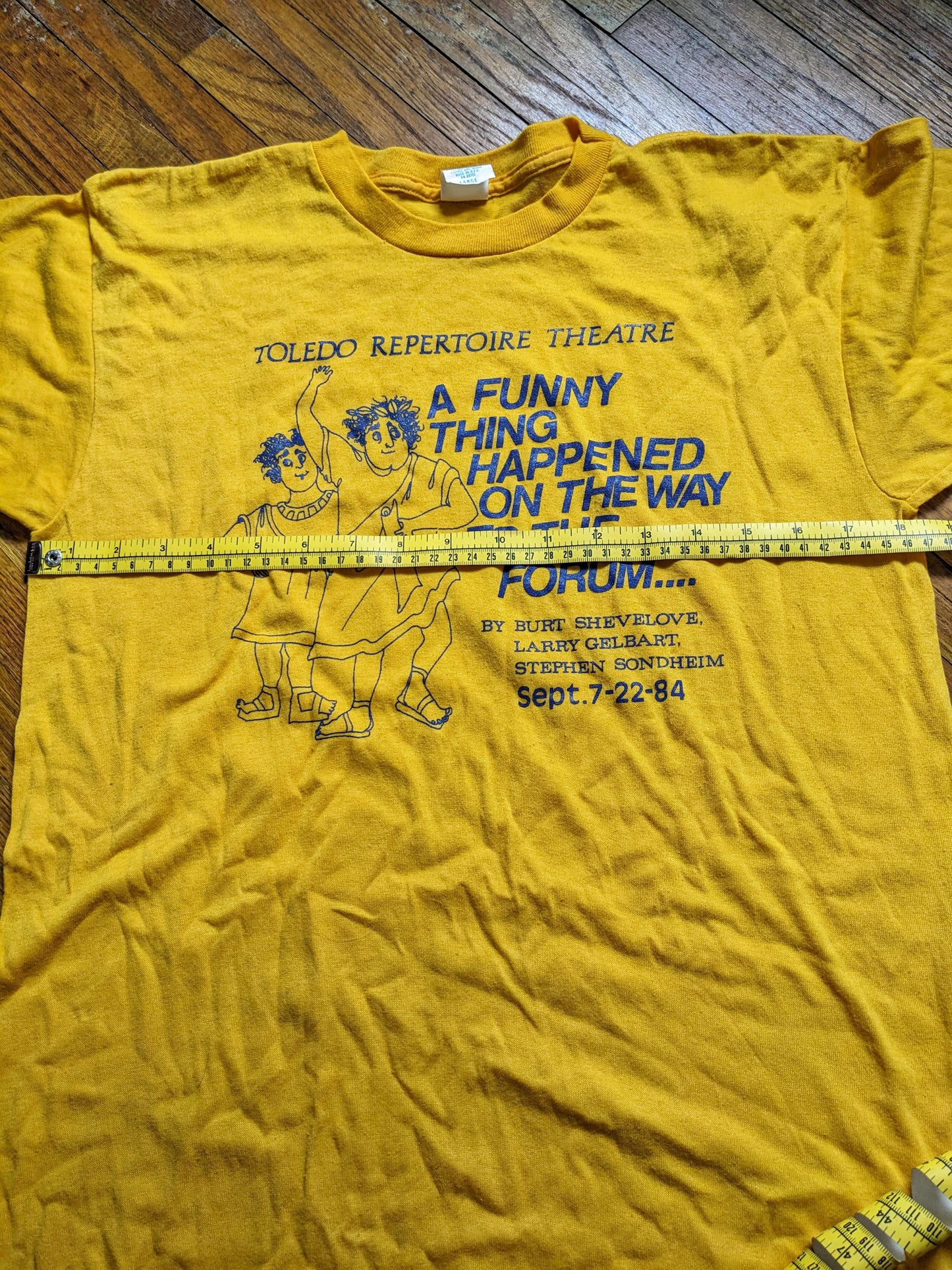 Vintage deadstock Ohio Toledo Rep Theatre A funny thing happened on the way to the forum... Small Shirt 1984