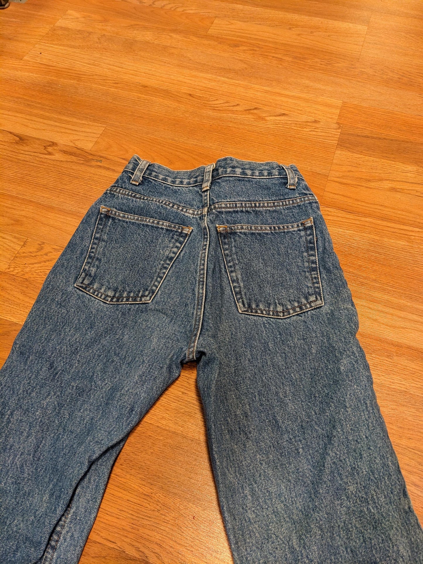 90s high waist mom jeans size 24" waist straight leg SHORT Xxs Arizona