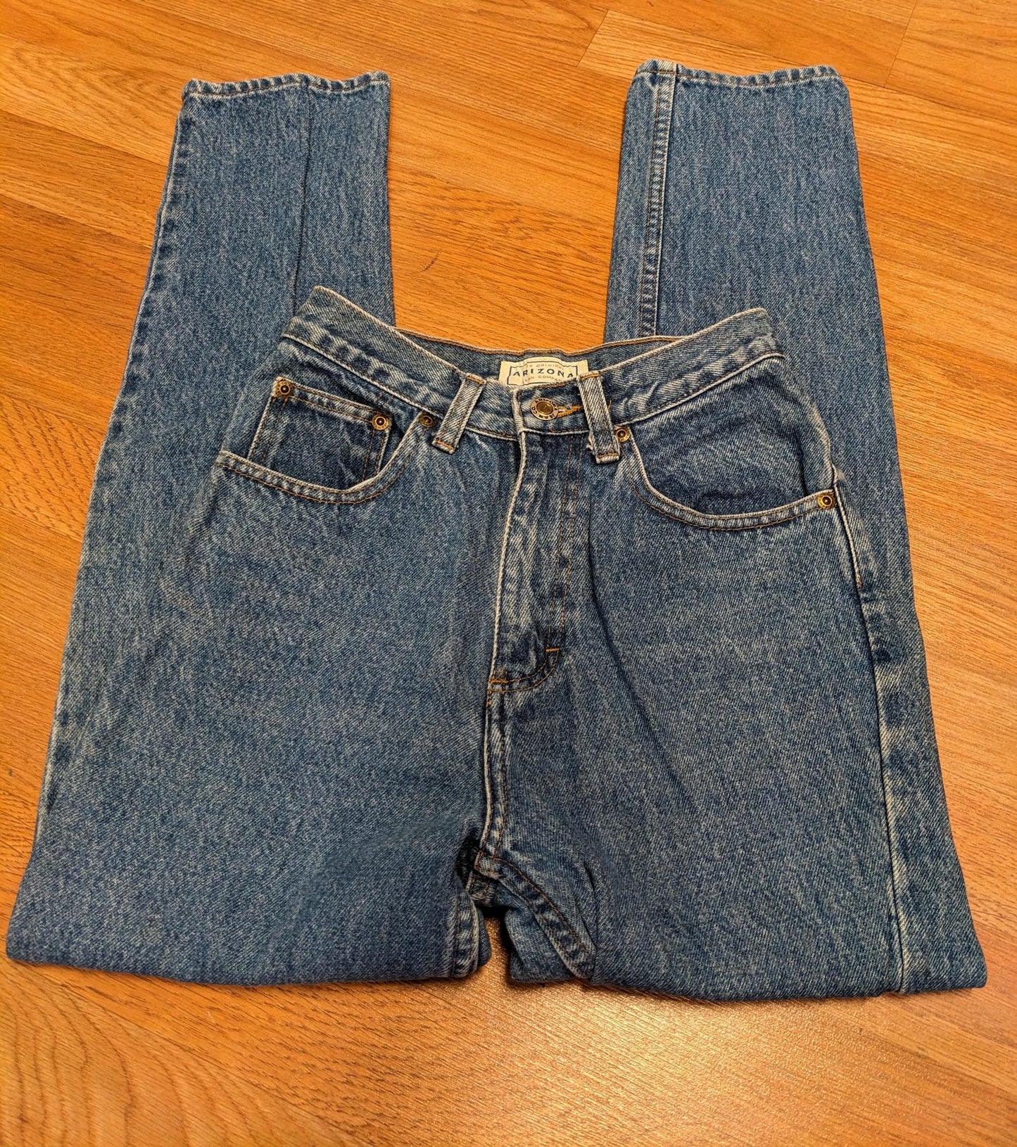 90s high waist mom jeans size 24" waist straight leg SHORT Xxs Arizona