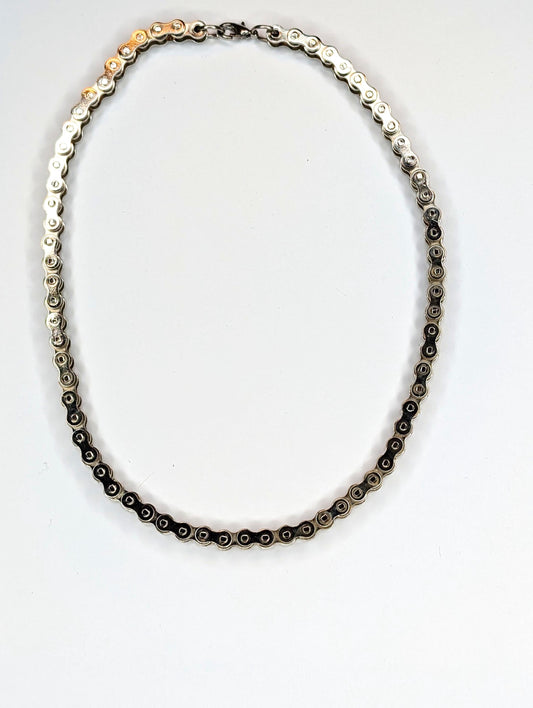 90s y2k silver Bicycle chain necklace