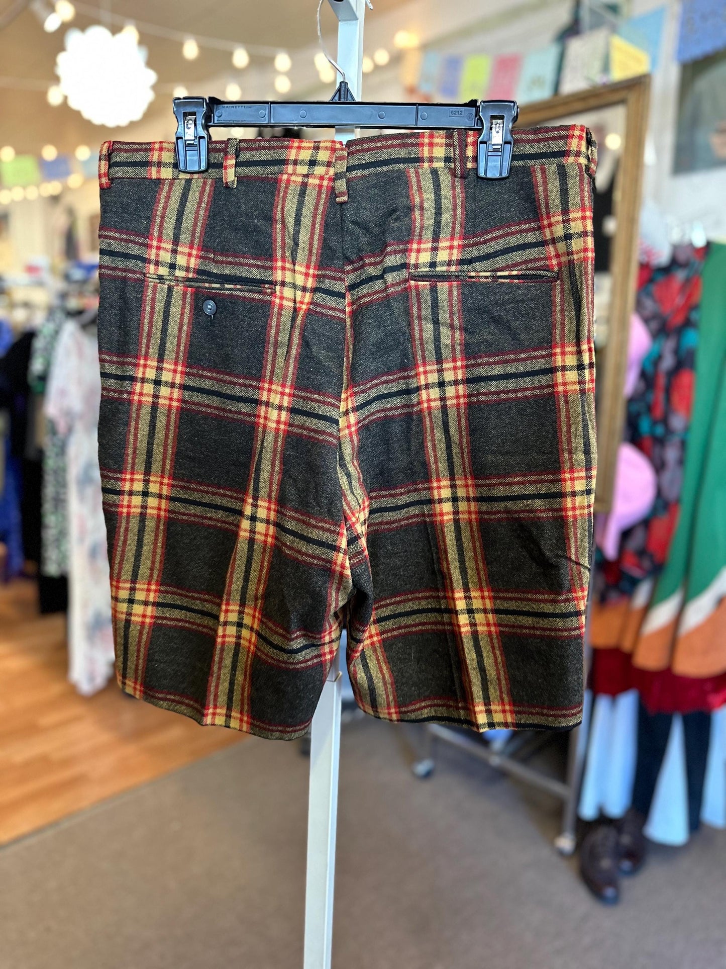 60's Wool Plaid Golf Shorts