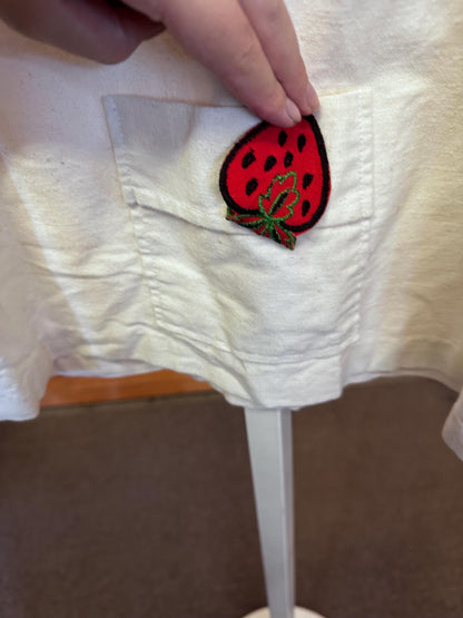 Vintage Childrens Cotton Dress with a strawberry patch as is