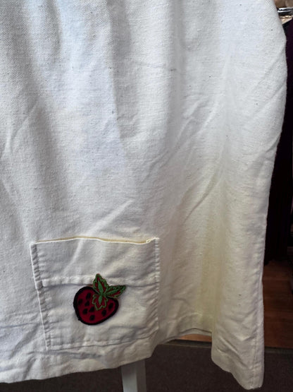 Vintage Childrens Cotton Dress with a strawberry patch as is