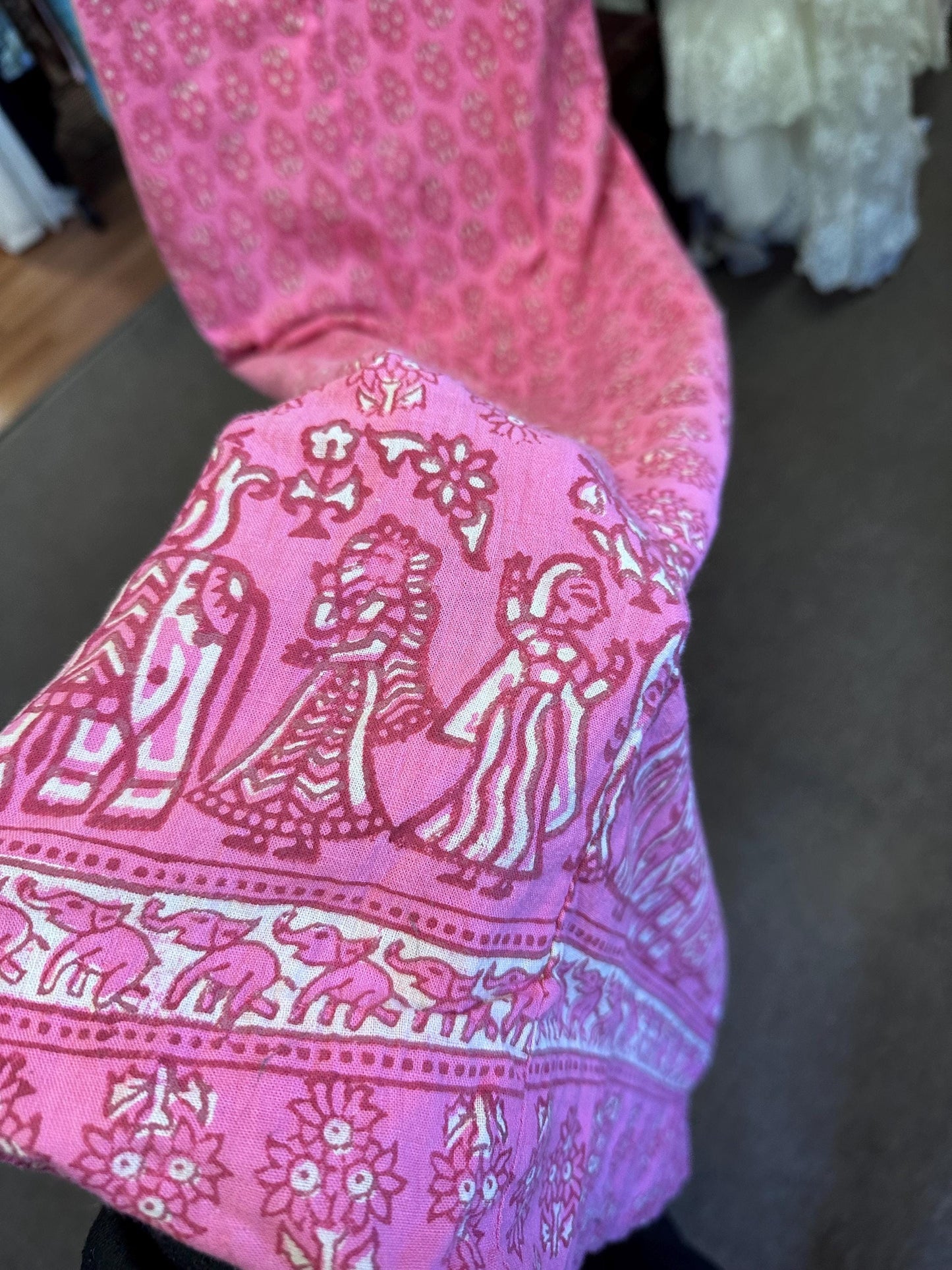 1970s Vintage India Imports Rhode Island Cotton Halter Boho Dress