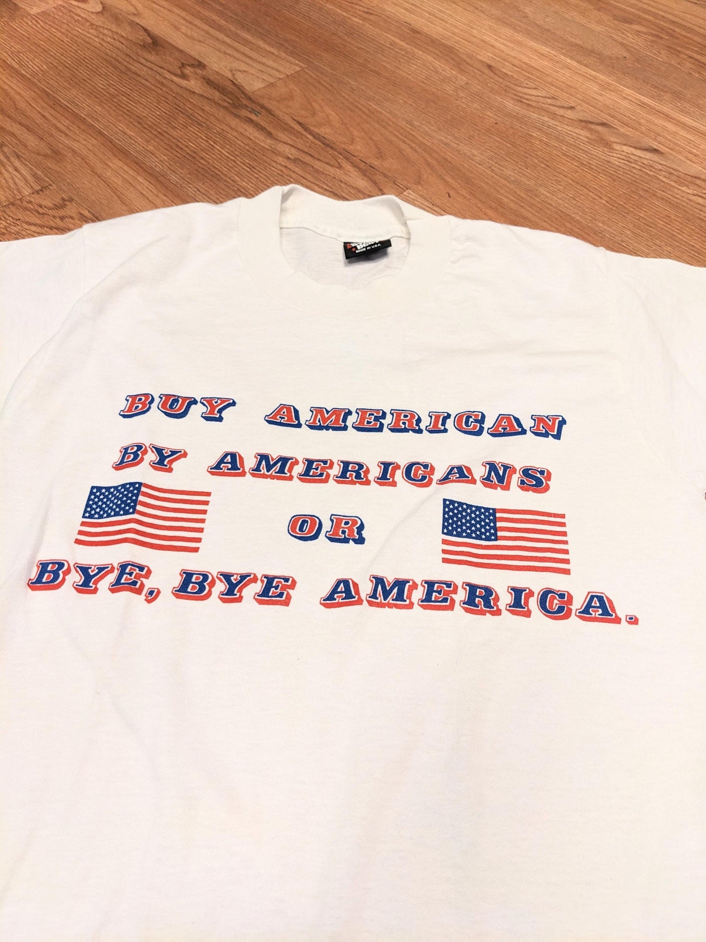 80’s Love Buy American By Americans or Bye Bye America Tshirt Screen Stars Vintage Tee As is XS to Small