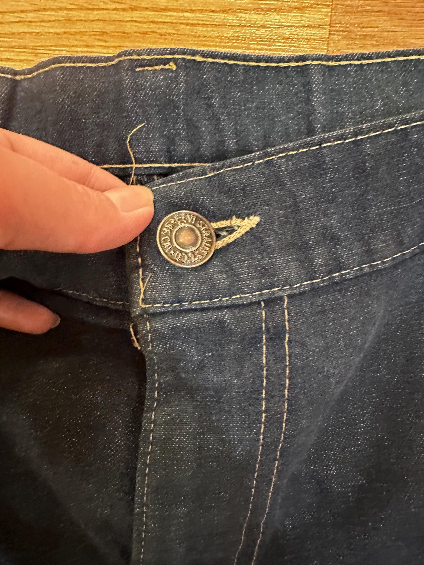 1970's Orange Tab 38 Waist Bootcut Levi's Dark Wash