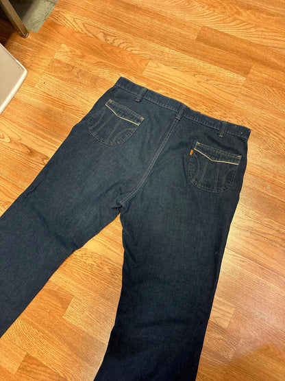 1970's Orange Tab 38 Waist Bootcut Levi's Dark Wash