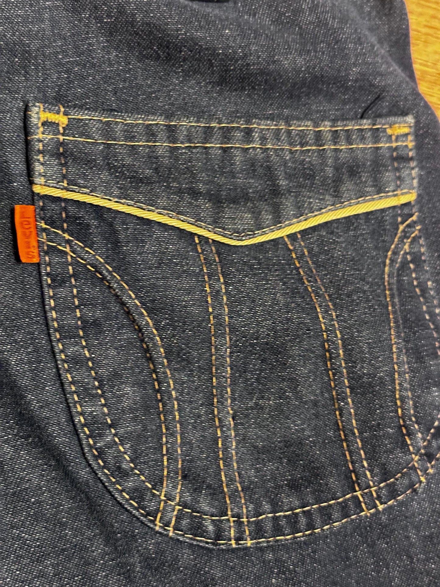 1970's Orange Tab 38 Waist Bootcut Levi's Dark Wash