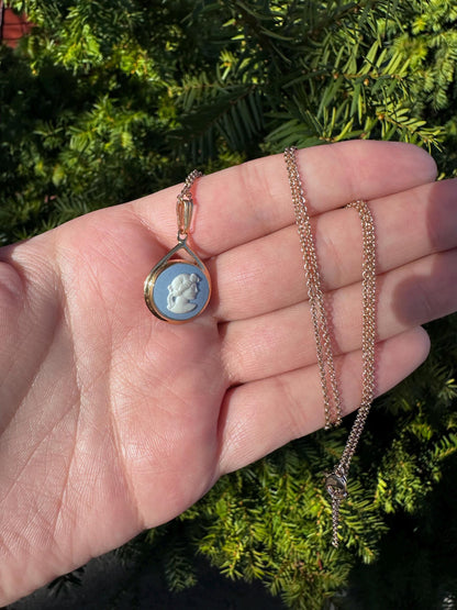 Vintage Westwood Blue Jasper Cameo Gold