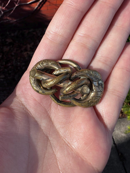Victorian Brutalist Gold Tone Lovers Knot