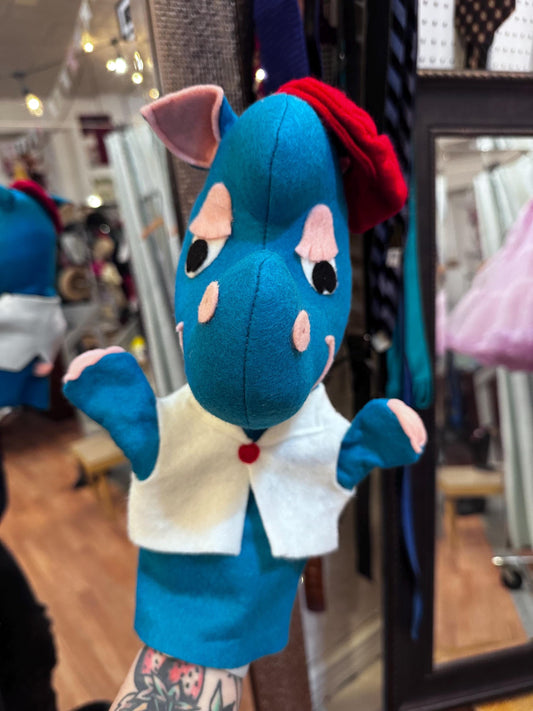 1960s/70s RARE Rhino Sheram Puppet with Beret