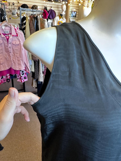 1920s Vintage Antique Flapper  Black Silk Dress Plus Size