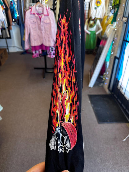 90s Vintage Y2K 3D Emblem Fire Motorcycle Culture Deadstock Longsleeve Ride It Like You Stole It