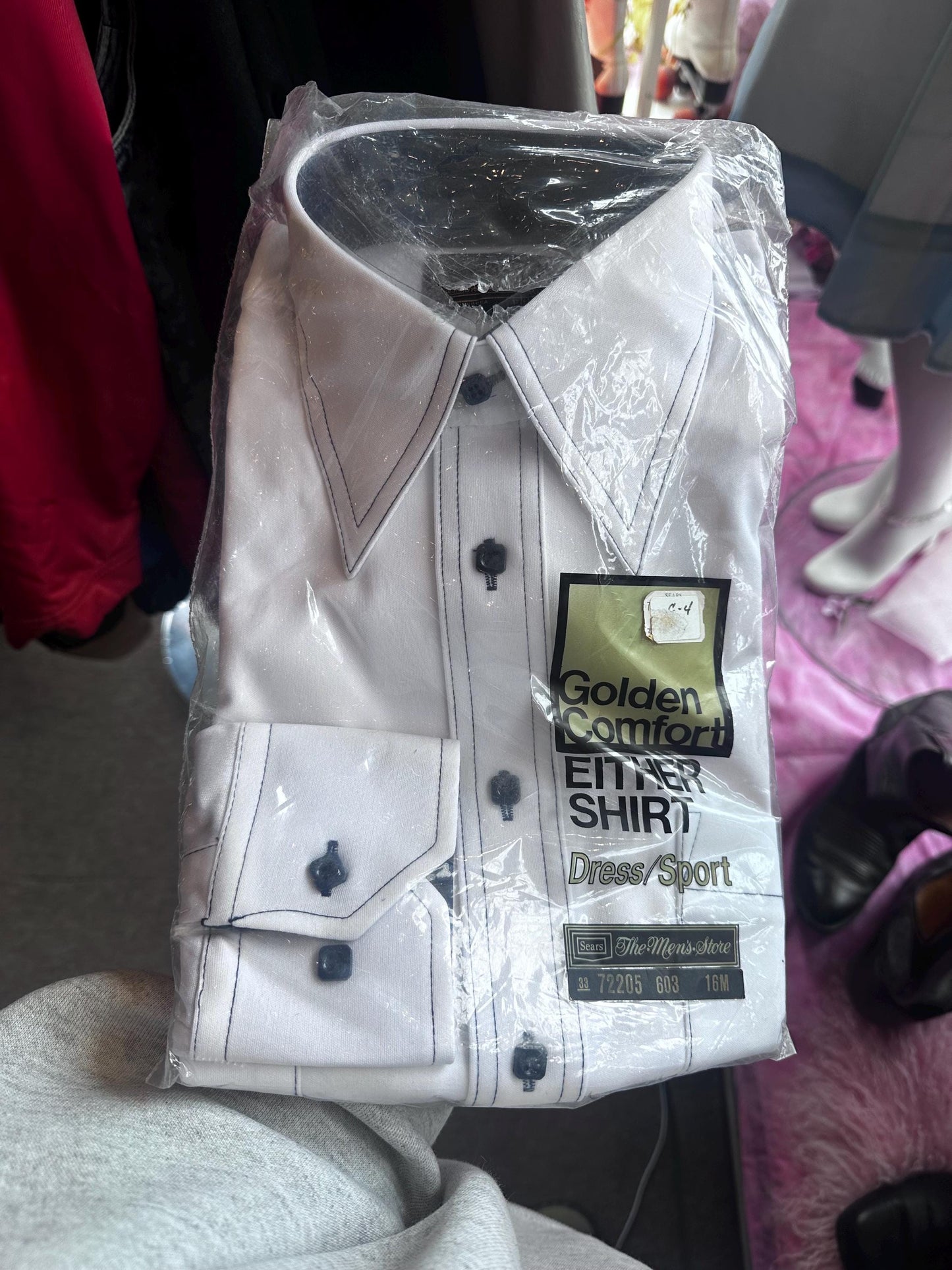 1970s/80s Deadstock Men’s Button Down Dress Shirts – NOS Sears “The Men’s Store” + Golden Comfort Either Shirt