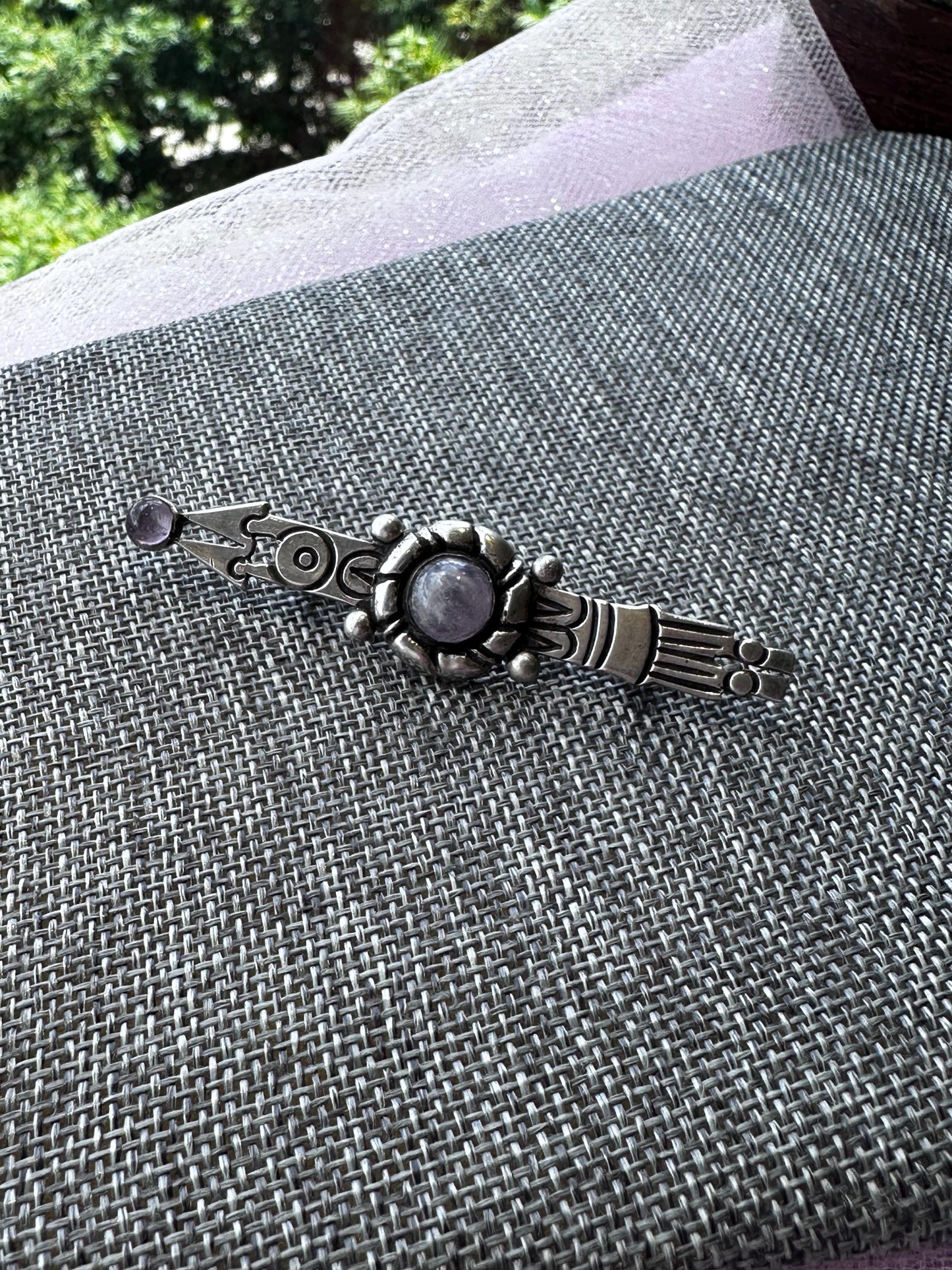 Vintage 1940s William Spratling Tribal Arrow Brooch – Amethyst & Sterling Silver