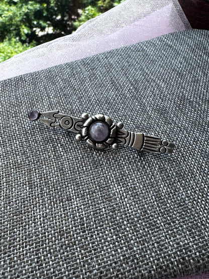 Vintage 1940s William Spratling Tribal Arrow Brooch – Amethyst & Sterling Silver