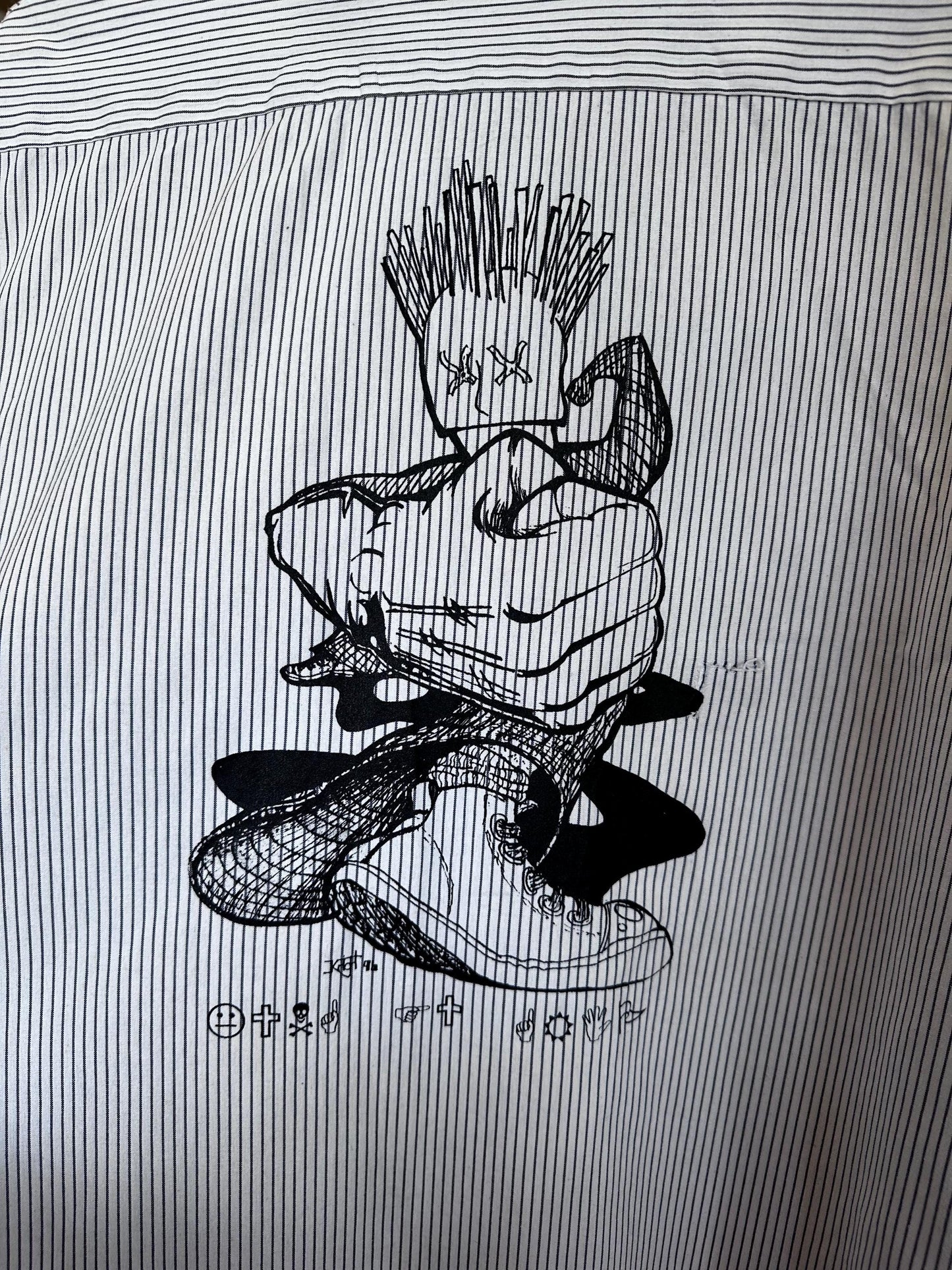 1990's Vintage DIY Work Shirt Streetwear Kung Fu Grip Toledo Ohio XXL DIY ScreenPrint