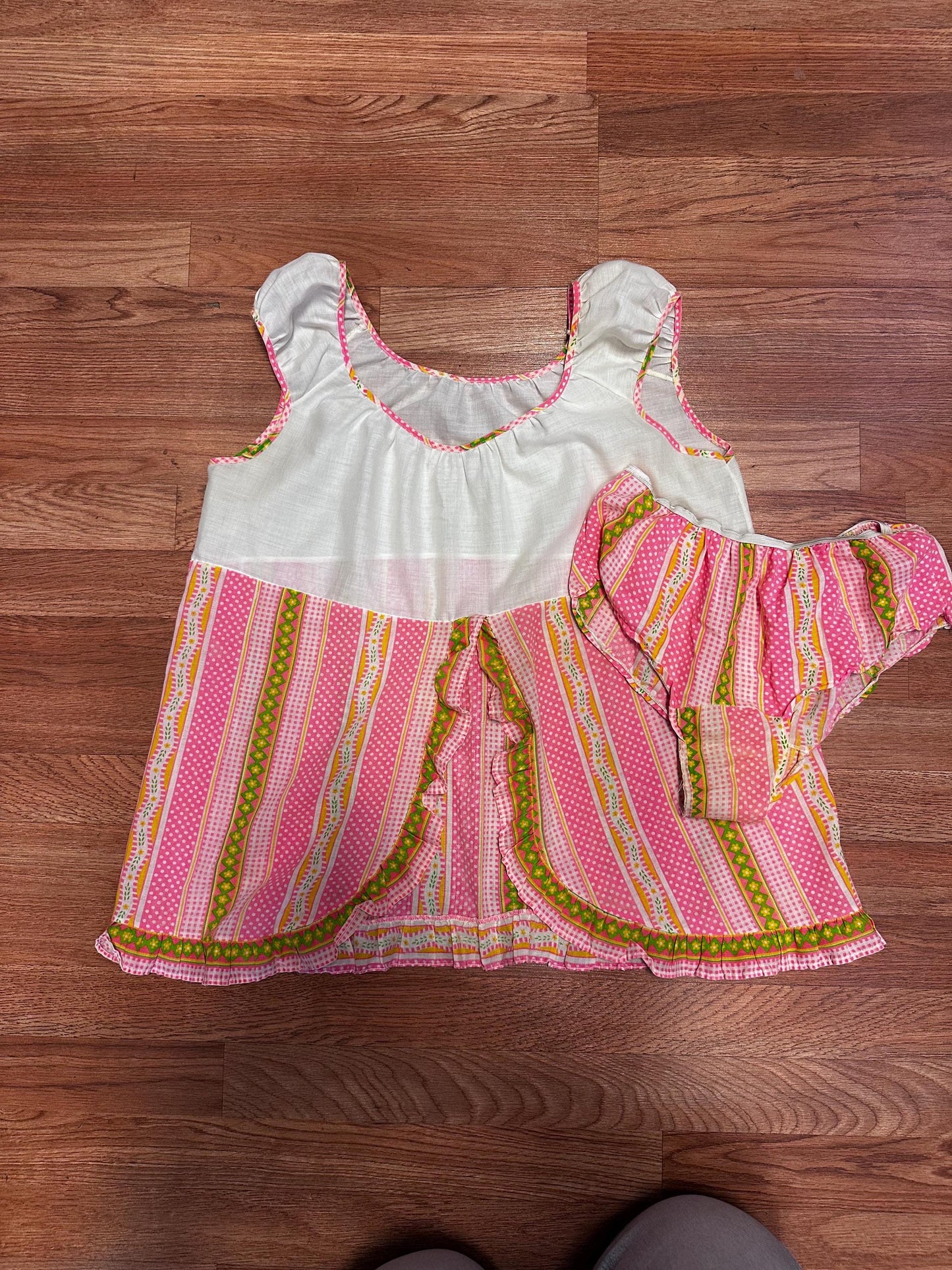 1970s Lingerie Teddy Top and Underwear Set Bigger Bust