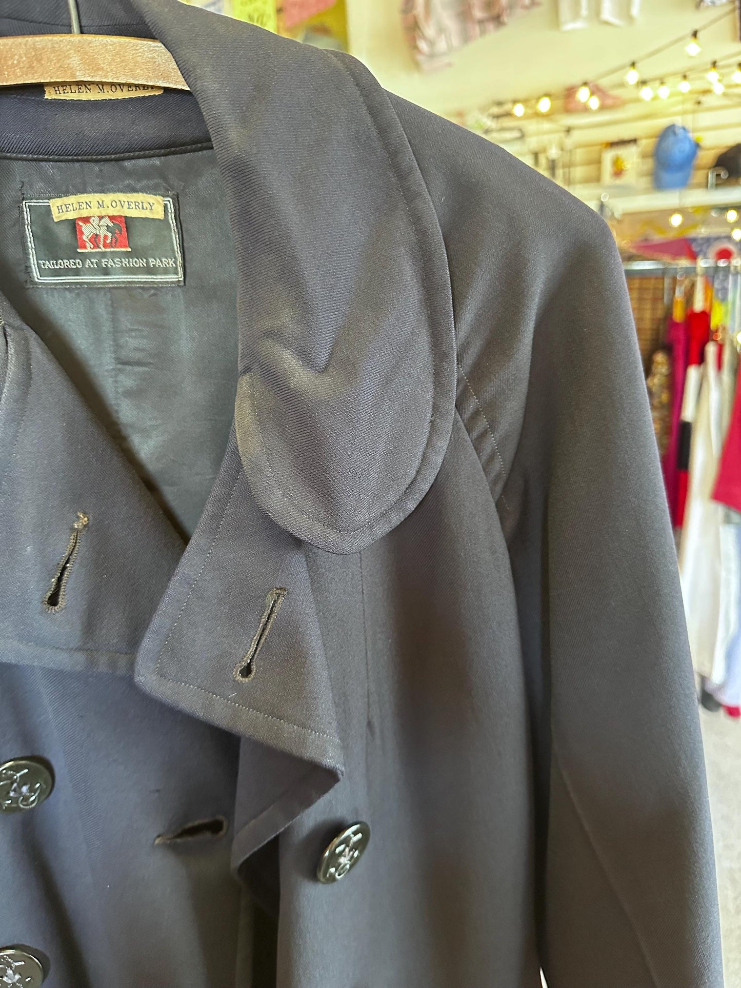 1940s WAVES Women’s Naval Reserve Lighter Weight Peacoat Overcoat with Lining – As-Is