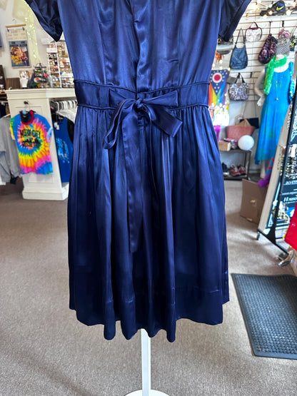 1940s Vintage Girls Juniors Taffeta and Plaid Party Dress