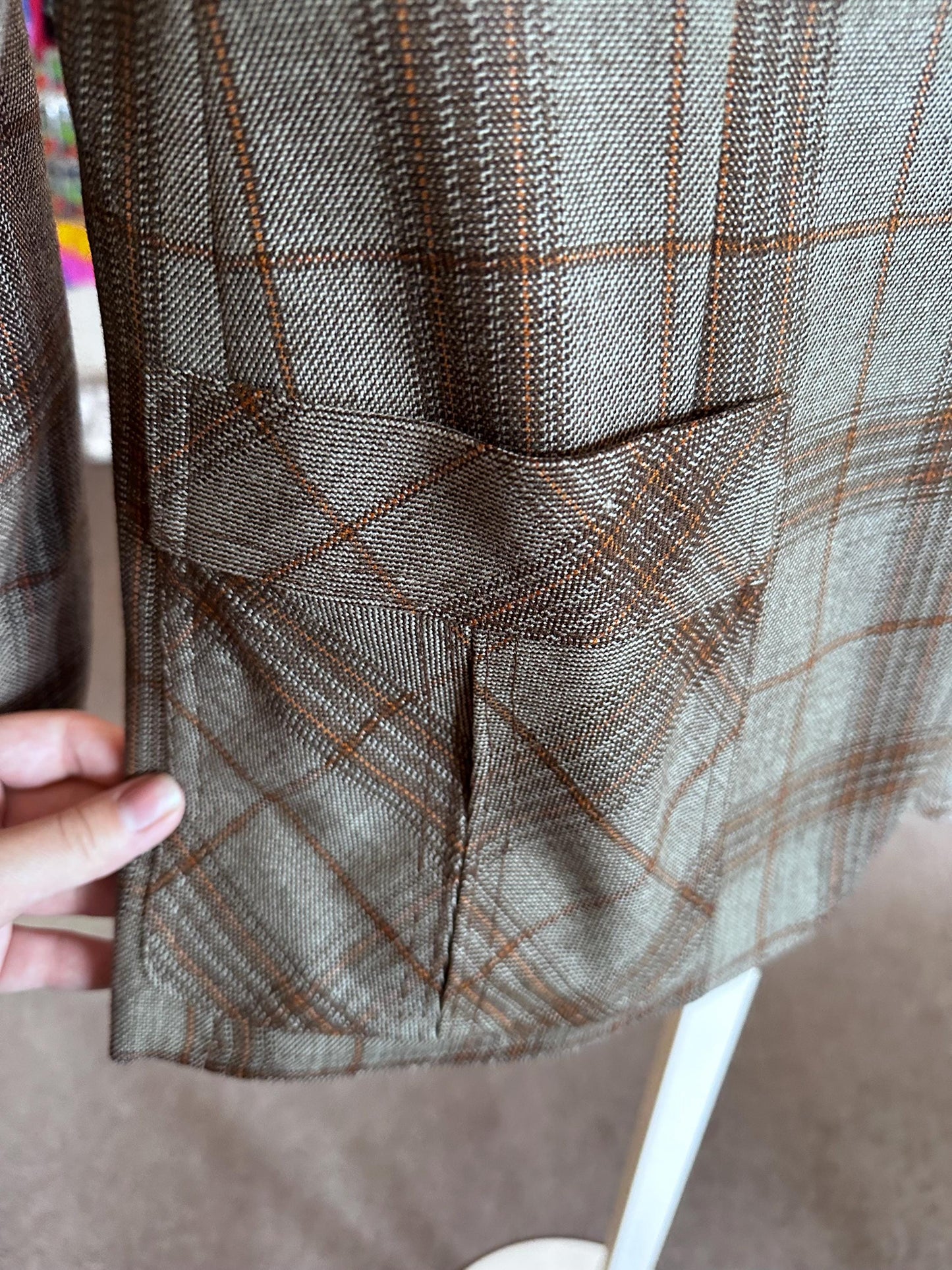 Vintage 1970s Chris Allan Women’s Plaid Genuine Wool Blazer – Size Small