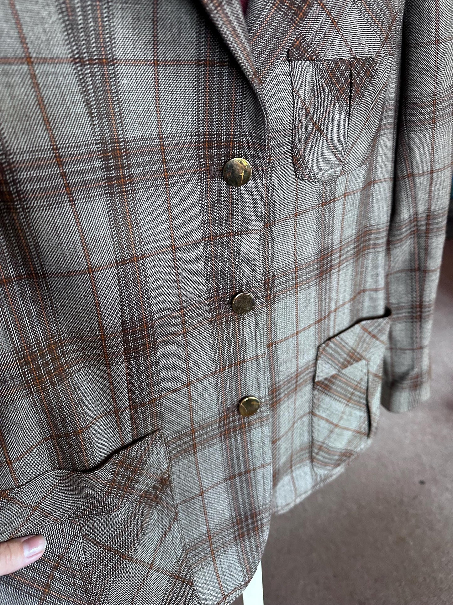 Vintage 1970s Chris Allan Women’s Plaid Genuine Wool Blazer – Size Small