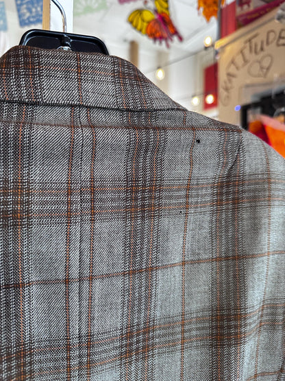 Vintage 1970s Chris Allan Women’s Plaid Genuine Wool Blazer – Size Small
