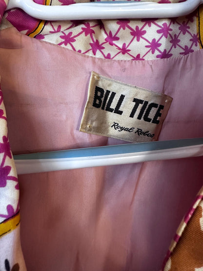 1970's Bill Tice Vintage Quilted Robe House Dress As Is Size Small
