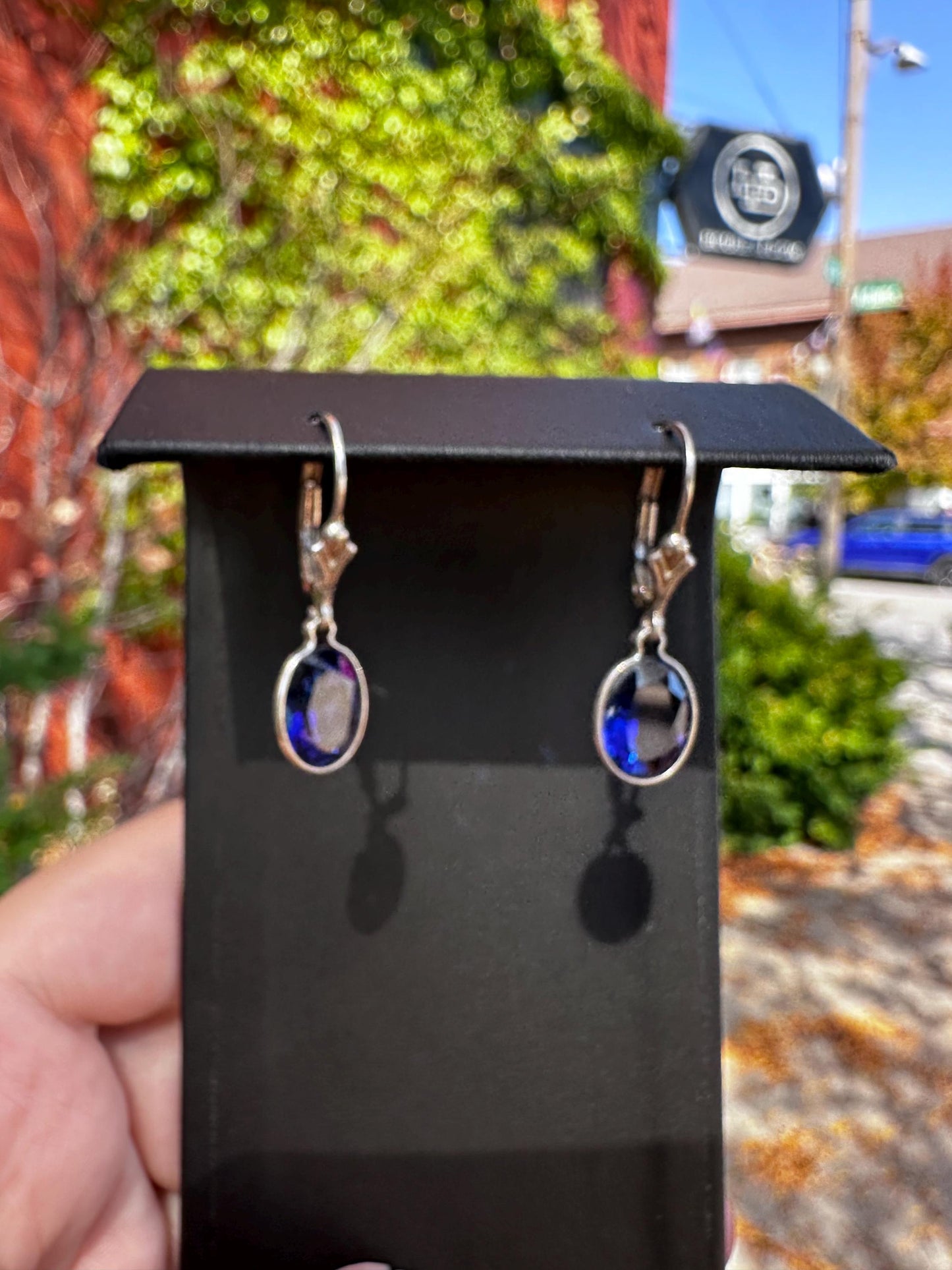 Sterling Silver Faceted Real Crystal and Gem Dangle Earrings Citrine Aquamarine Emerald and Saphire