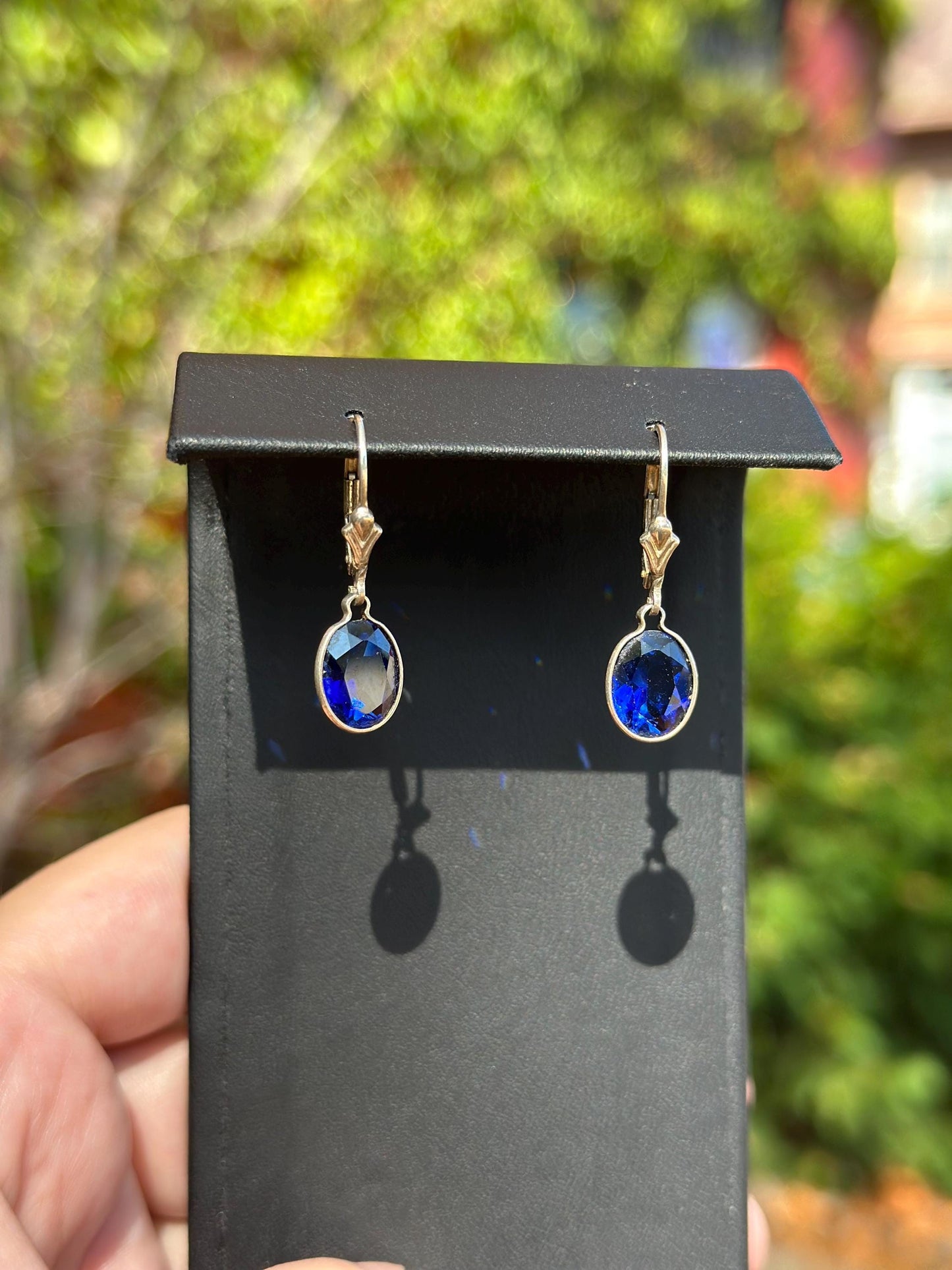 Sterling Silver Faceted Real Crystal and Gem Dangle Earrings Citrine Aquamarine Emerald and Saphire