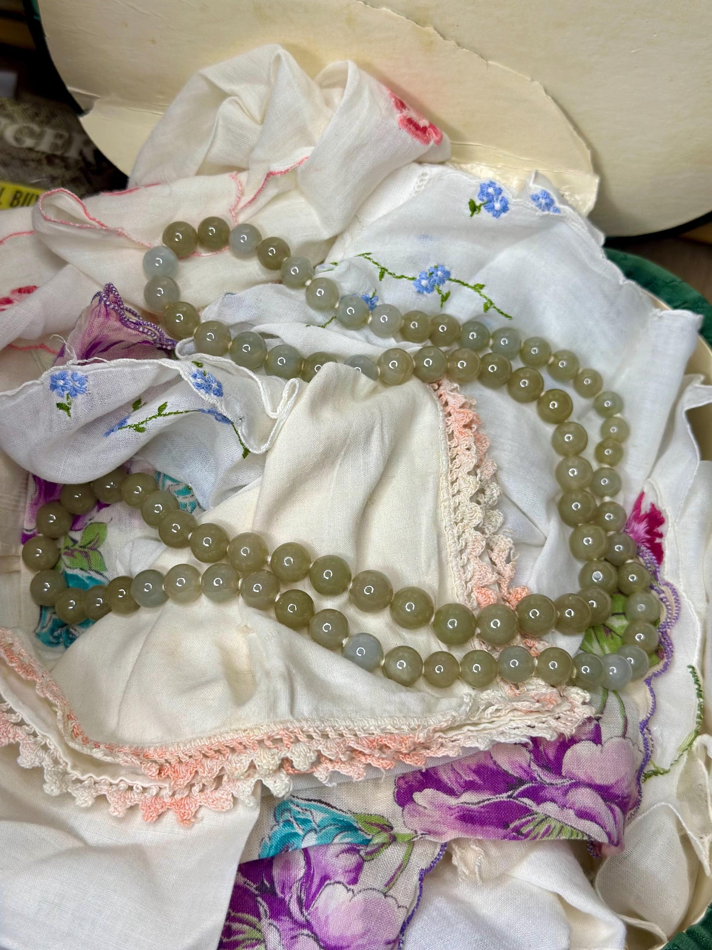 Gorgeous Heavy Natural Jadeite Beaded Single Strand Necklace Hand Knotted