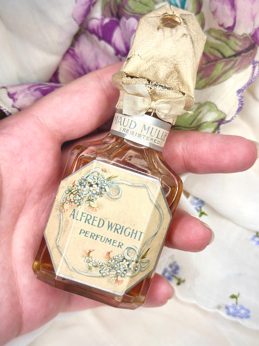 Antique Edwardian Early 1900's Perfume from Alfred Wright perfumer with Perfume and Box Maud Muller
