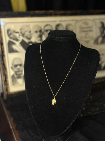 Vintage Gold Filled Chain with Ballet Flat Charm Necklace