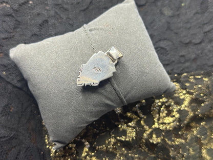 Vintage Navajo Sterling Silver Multi Stone Turquoise Spiny Oyster and Lapis Rare Navajo Jewelry Arrowhead Pendant